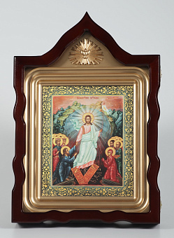 Икона фото в киоте 24х30 объемная печать, киот №7 Воскресение Христово Икона фото в киоте 24х30 объемная печать, киот №7 Воскресение Христово