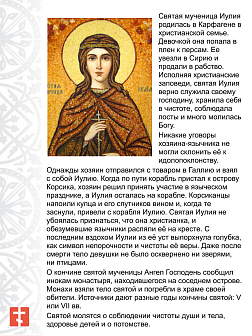 Именная икона Иулия Карфагенская 418 30х15, царская