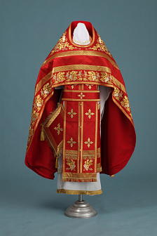 Облачение иерейское №27 глазет вышивка а/м, пришивной галун