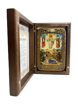Настольная икона ''Преображение Господне'' на мореном дубе