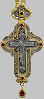 Наперсный крест выполненный в серебрении
