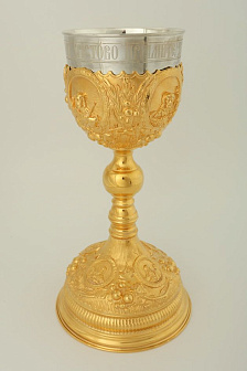 Потир 1.0л гальванопластика / золочение / серебряный стакан (УИН)