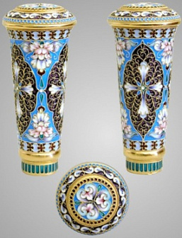 Посох №15 неразборный серебро филигрань, эмаль, роспись / золочение / (УИН)