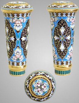 Посох №15 неразборный серебро филигрань, эмаль, роспись / золочение / (УИН)