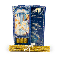 Свечи для дома №80 (12шт, 18см, 1ч), Рождество Христово Золоченые Воск