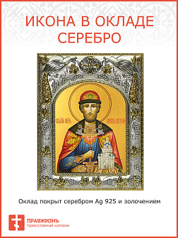 Икона ДИМИТРИЙ (Дмитрий) Донской, Благоверный Князь (СЕРЕБРЯНАЯ РИЗА)