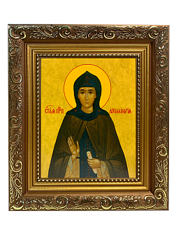 Икона Аполлинария Преподобная на холсте в киоте 031