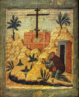 Икона под старину Преподобный Савватий Тверской