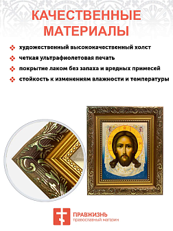 Икона Спас Нерукотворный на холсте в киоте 1130