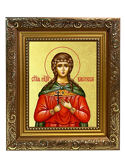 Икона "Василиса", св. мц., с золочением поталью, 10010-УЛ