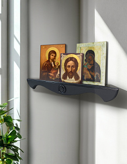 Полка под иконы деревянная одноярусная угловая