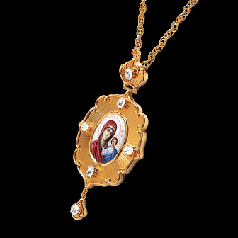 Панагия №162 гильяш / золочение / Казанская БМ