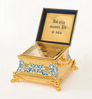 Ковчег для частиц святых мощей №12 золочение эмаль Ковчег для частиц святых мощей №12 золочение эмаль