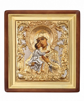 Икона Божией Матери Владимирская дерево масло оклад