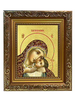 Икона Божией Матери "Корсунская" с золочением поталью, 03039-УЛ