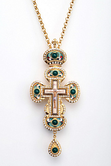 Крест наперсный №9 / золочение / серебро эмаль (УИН)