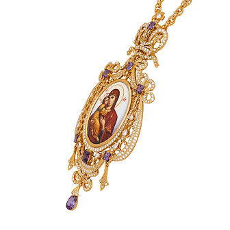 Панагия №209 / Фианиты деколь / золочение / Владимирская БМ