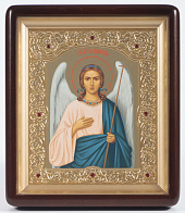 Икона в киоте 18х24 фигурный, темпера №8, рамка фигурная, золочёная Ангел Хранитель 1