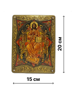 Настольная икона ''Крещение Господа Бога и Спаса нашего Иисуса Христа'' на мореном дубе