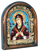 Икона из натуральных камней ''Пресвятая Богородица Семистрельная''