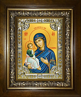 Икона освященная Иерусалимская Божия Матерь в деревянном киоте