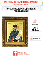 Икона "Виталий Александрийский", св. прп., с золочением поталью, 09В8-УЛ Икона "Виталий Александрийский", св. прп., с золочением поталью, 09В8-УЛ