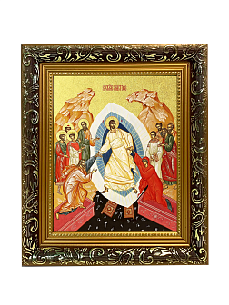 Икона "Воскресения Христова" с золочением поталью, 05В6-УЛ