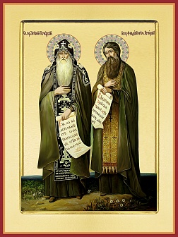 Икона АНТОНИЙ и ФЕОДОСИЙ Печерские, Преподобные (ЗОЛОЧЕНИЕ)