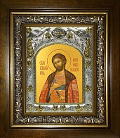 Икона Александр Невский, в деревяном киоте