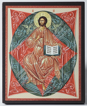 Икона на доске 13х15 объёмная печать, лак Спас в силах