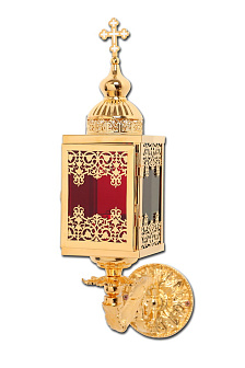 Фонарь пасхальный 4-х гранный под лампаду золочение