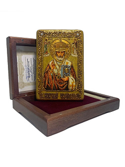 Икона Николай Чудотворец в футляре