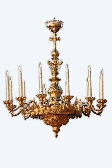 Паникадило 1 ярус 12 свечей большое золочение