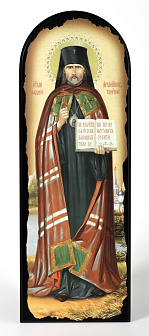 Икона на МДФ 18х50 арочная, объёмная печать, лак Фаддей Архиепископ Тверской