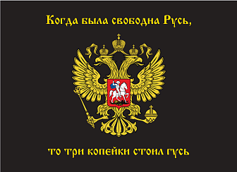 Флаг 066 Герб Имперский, Русь - 3 копейки гусь, 90х135 см, материал сетка для улицы