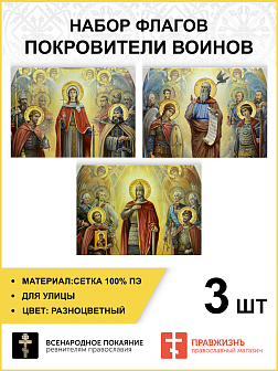 Набор флагов Покровители воинов сетка 3 шт