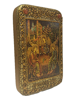 Икона ''Святая Троица'' ручной работы из дуба