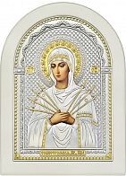 Икона "Богородица Семистрельная" с серебрением