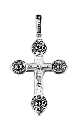 Серебряный крест православный с чернением