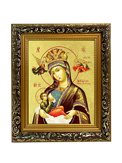 Икона Божией Матери "Млекопитательница" с золочением поталью, 03043-УЛ