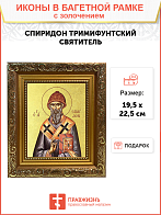 Икона "Спиридон Тримифунтский", свт., чудотв., с золочением поталью, 09100-УЛ