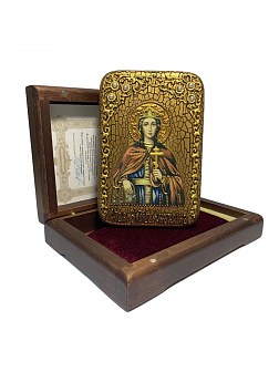 Икона ''Великомученица Екатерина'' ручной работы в футляре