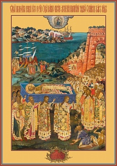 Перенесение мощей святителя Николая в Бари, икона