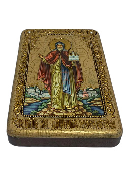 Настольная икона ''Cвятой благоверный князь Даниил Московский'' на мореном дубе RTI-xx88.m_RAZD