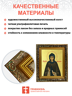 Икона "Аполлинария", св. прп., с золочением поталью, 10А7-УЛ