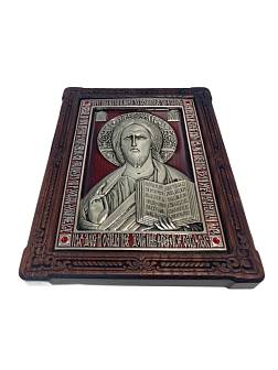 Икона Господь Вседержитель гальваника Красная эмаль стразы Swarovski 214_A79-3(R)_KRA Икона Господь Вседержитель гальваника Красная эмаль стразы Swarovski 214_A79-3(R)_KRA