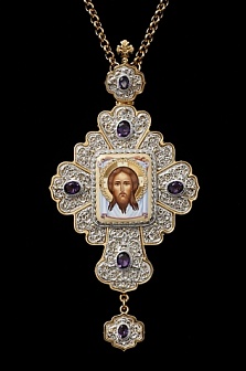 Крест наперсный филигрань №0001 финифть /золочение,серебрение/