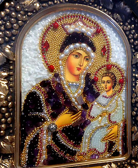 Икона Пресвятой Богородицы СКОРОПОСЛУШНИЦА (БИСЕР, КАМНИ)