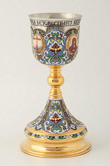 Потир 1.0л 4-финифти, филигрань, эмаль / золочение / нержавеющий стакан