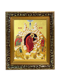 Икона Рождества Христова с золочением поталью, 05104-УЛ Икона Рождества Христова с золочением поталью, 05104-УЛ